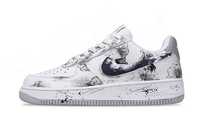 Nike Air Force 1 Crane's Cry Reaches Nine Marshes Slip Resistant Low Top Skateboard Shoes Men's Light Gray