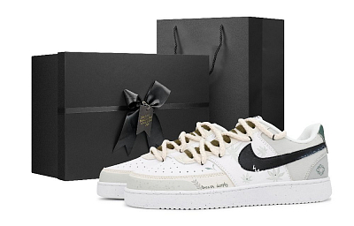 Nike Court Vision 1 Slip-Resistant Cushioning Wear-Resistant Low-Top Skateboard Shoes Men's White