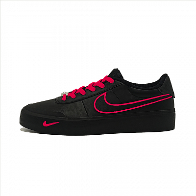 Nike Court Shot Low Top Skateboard Shoes Unisex Black Red