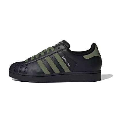 Adidas Originals Superstar 2 Jasper Trace Abrasion Resistant Low Top Skateboard Shoes Unisex Black Green