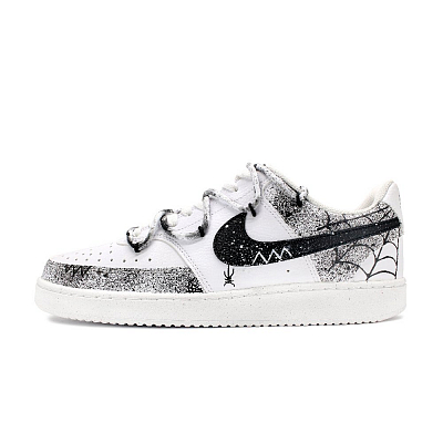Nike Court Vision 1 Anti Slip Wear Resistant Low Top Skateboard Shoes Men's Black White
