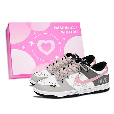 Nike Dunk Cushioning, Wear Resistant Low Top Skateboard Shoes Unisex Gray