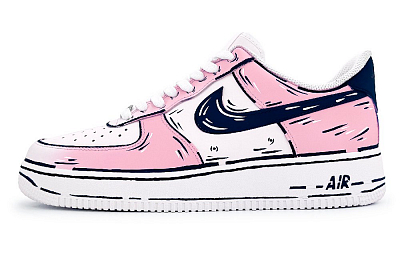 Nike Air Force 1 Anti-Slip Wear-Resistant Low-Top Skateboard Shoes Women's White Pink