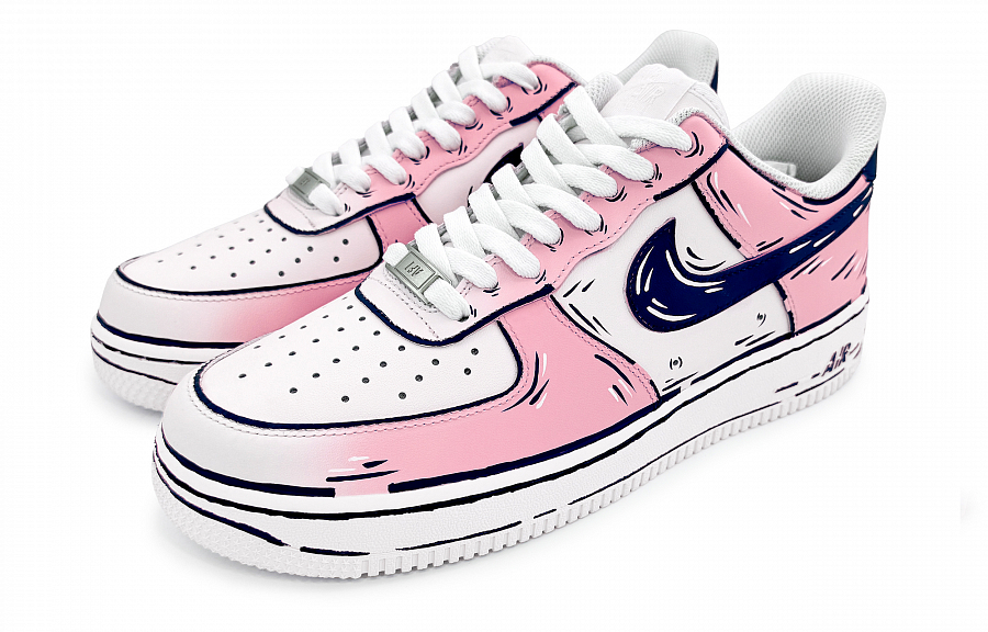 Nike Air Force 1 Anti-Slip Wear-Resistant Low-Top Skateboard Shoes Women's White Pink купить в интернет-магазине Yoocart с быстрой доставкой по России.