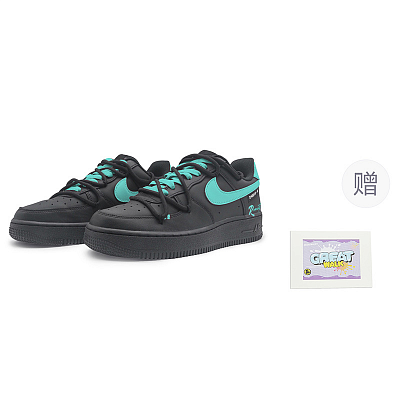 Nike Air Force 1 Abrasion Resistant Low Top Skateboard Shoes Unisex Black Green