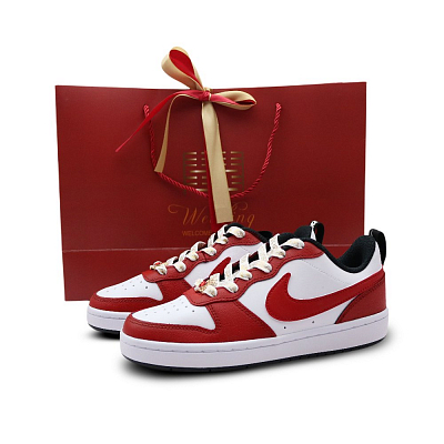 Nike Court Borough 2 Skateboard Shoes Women's Low-Top Red/White