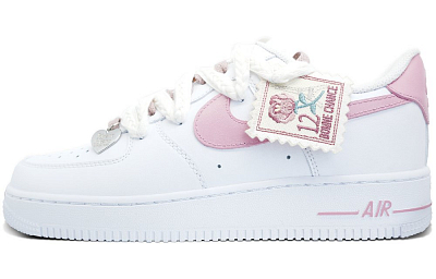 Nike Air Force 1 Low Top Skateboard Shoes Women's White Pink