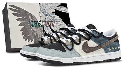 Nike Dunk Low Top Skateboard Shoes Unisex Navy Blue