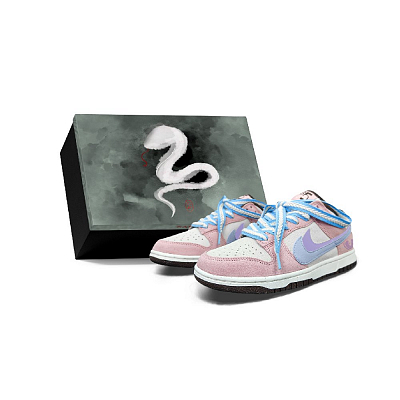 Nike Dunk Slip Resistant Abrasion Resistant Low top Skateboard Shoes Unisex Pink Blue Purple