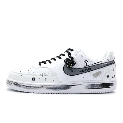Nike Court Vision 1 Low Top Skateboard Shoes Men's Gray White