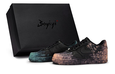 Nike Air Force 1 Skateboard Shoes Unisex Low Top Black/Orange/Tiffany