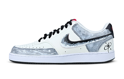 Nike Court Vision 1 Abrasion Resistant Low Top Skateboard Shoes Men's Gray