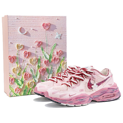 Nike Air Max Fusion Slip Resistant Abrasion Resistant Low top Running Shoes Women's Pink