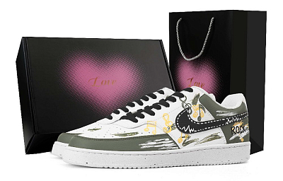 Nike Court Vision 1 Echoing Melody Abrasion Resistant Low Top Skateboard Shoes Men's Yellow Green