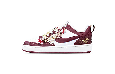 Nike Court Borough GS Wedding Shoes Cushioning, Wear Resistant Low Top Skateboard Shoes Women's Red