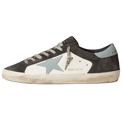 Golden Goose Super Star Low Top Skateboard Shoes Men's Blue Gray