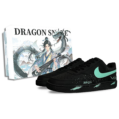 Nike Court Vision Low Skateboard Shoes Unisex Low-Top Cyan