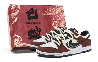 Nike Dunk Low-Top Skateboard Shoes Women's Deep Red