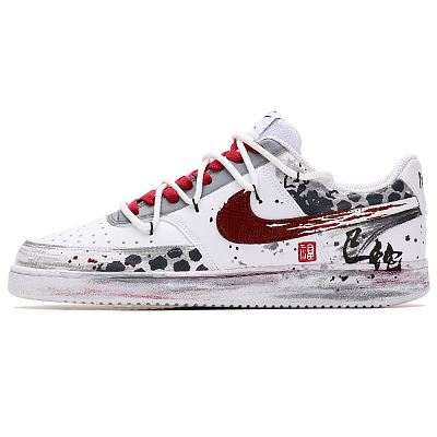 Nike Court Vision 1 Anti-Slip Wear-Resistant Low-Top Skateboard Shoes Men's Red