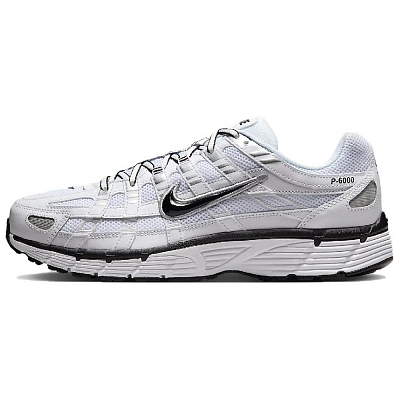 Nike P 6000 White Metallic Silver Black