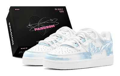 Nike Court Vision 1 Icy Sips In Summer Low Top Skateboard Shoes Women's Sky Blue