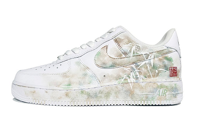 Nike Air Force 1 Bamboo Grows In The Wild. Abrasion Resistant Low Top Skateboard Shoes Unisex White Green