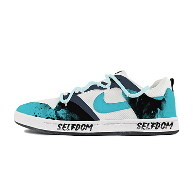 Nike SB Alleyoop Abrasion Resistant Low Top Skateboard Shoes Men's White Black Blue