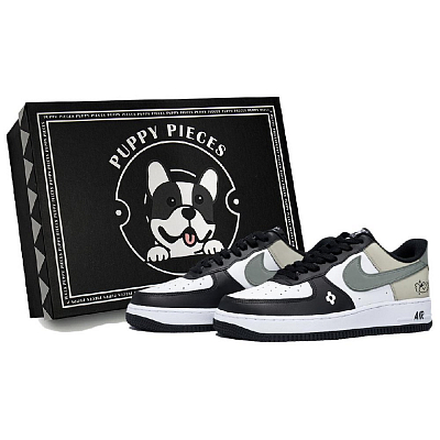 Nike Air Force 1 Puppy Fragment, Special Shoe Box Low Top Skateboard Shoes Men's White