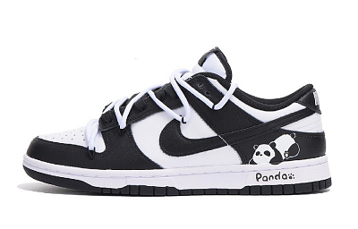 Nike Dunk Anti-Slip Wear-Resistant Low-Top Skateboard Shoes Unisex Black White