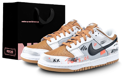 Nike Dunk Abrasion Resistant Low Top Skateboard Shoes Men's Orange