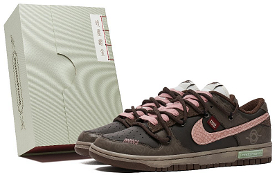Nike Dunk Slip-Resistant Low-Top Skateboard Shoes Women's Brown Purple