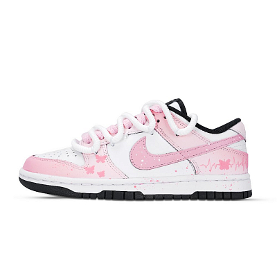 Nike Dunk Anti Slip Wear Resistant Low Top Skateboard Shoes Unisex Pink