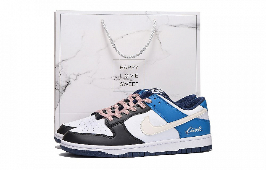 Nike Dunk Abrasion Resistant Low Top Skateboard Shoes Unisex White Blue купить в интернет-магазине Yoocart с быстрой доставкой по России.
