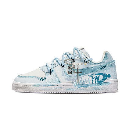 Nike EBERNON Shock Absorbers Low Top Skateboard Shoes Unisex Blue White