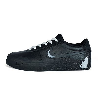 Nike Court Shot Dark Night Slip Resistant Low Top Skateboard Shoes Men's Black