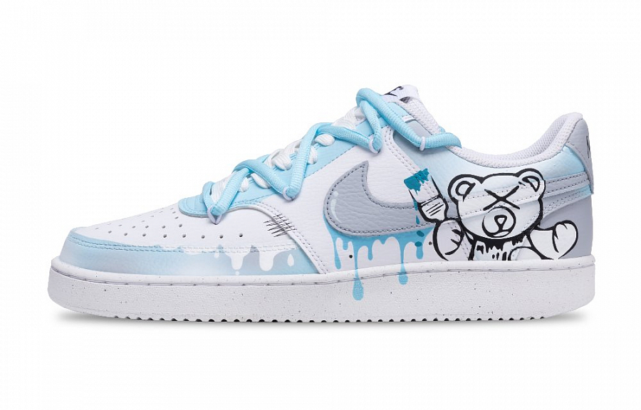 Nike Court Vision 1 Anti Slip Wear Resistant Low Top Skateboard Shoes Women's Blue купить в интернет-магазине Yoocart с быстрой доставкой по России.