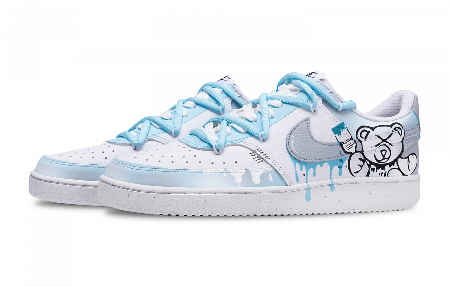 Nike Court Vision 1 Anti Slip Wear Resistant Low Top Skateboard Shoes Women's Blue купить в интернет-магазине Yoocart с быстрой доставкой по России.