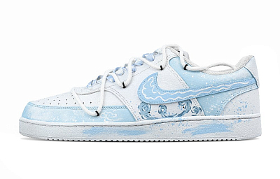 Nike Court Vision 1 Summer Wave Anti Slip Wear Resistant Low Top Skateboard Shoes Men's Light Blue