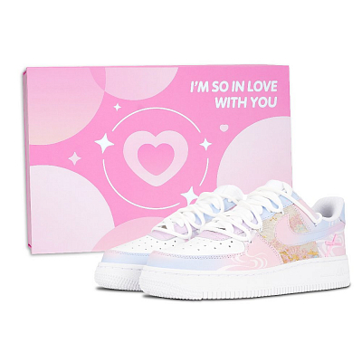 Nike Air Force 1 Anti Slip Wear Resistant Low Top Skateboard Shoes Women's Pink