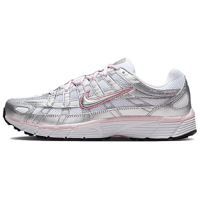 Nike P 6000 Abrasion Resistant Low Top Running Shoes Women's White Silver