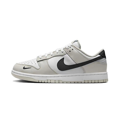 Nike Dunk Anti-Slip Wear-Resistant Low-Top Skateboard Shoes Women's Gray Black White