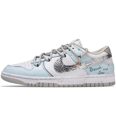 Nike Dunk Rotating Wooden Horse Wear-Resistant Low-Top Skateboard Shoes Men's Light Blue