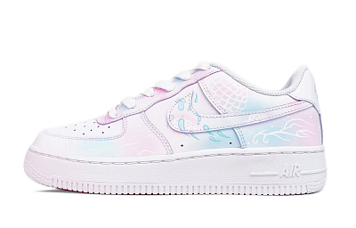 Nike Air Force 1 Wear resistant And Lightweight Low Top Skateboard Shoes Women's White Pink Blue