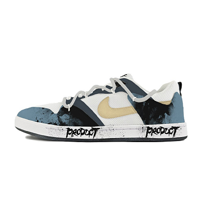 Nike SB Alleyoop Abrasion Resistant Low Top Skateboard Shoes Men's White Black Blue