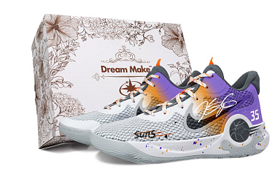 Nike KD Trey 5 IX Basketball Shoes Unisex Mid top White/Orange/Gray/Purple