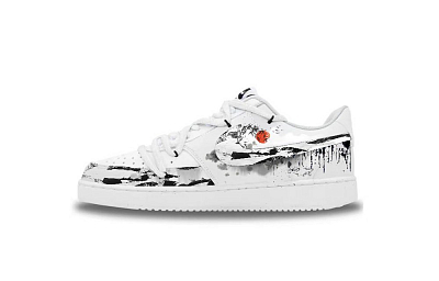 Nike Court Vision 1 Sunset Glow Anti-Slip Wear-Resistant Low-Top Skateboard Shoes Men's Black White