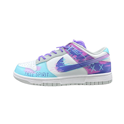 Nike Dunk Skateboard Shoes Men Low-Top White Blue/Purple