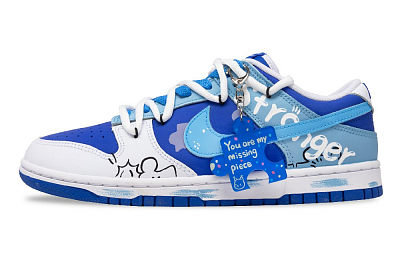 Nike Dunk Memory Fragment Slip Resistant, Abrasion Resistant, Lightweight Low top Skateboard Shoes Men's Blue