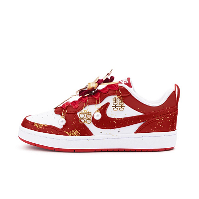 Nike Court Borough Cushioning, Wear Resistant Low Top Skateboard Shoes Women's Red