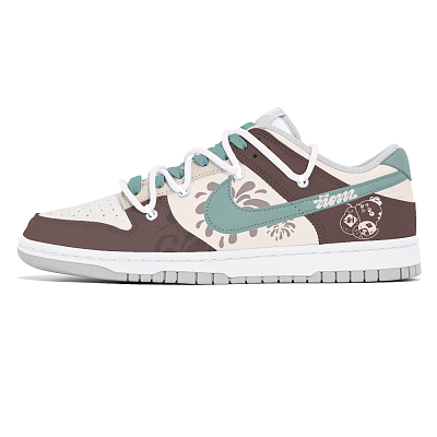 Nike Dunk Abrasion-Resistant Slip-Resistant Low-Top Skateboard Shoes Men's White Brown